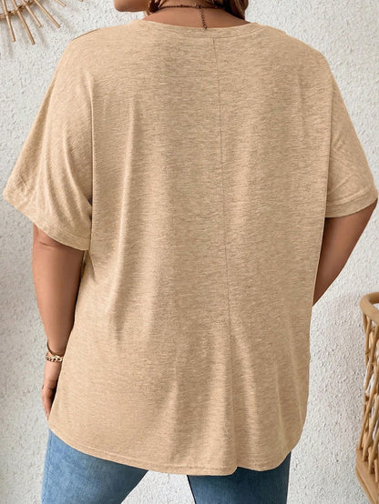 Comfylo Plus Solid Batwing Sleeve Tee