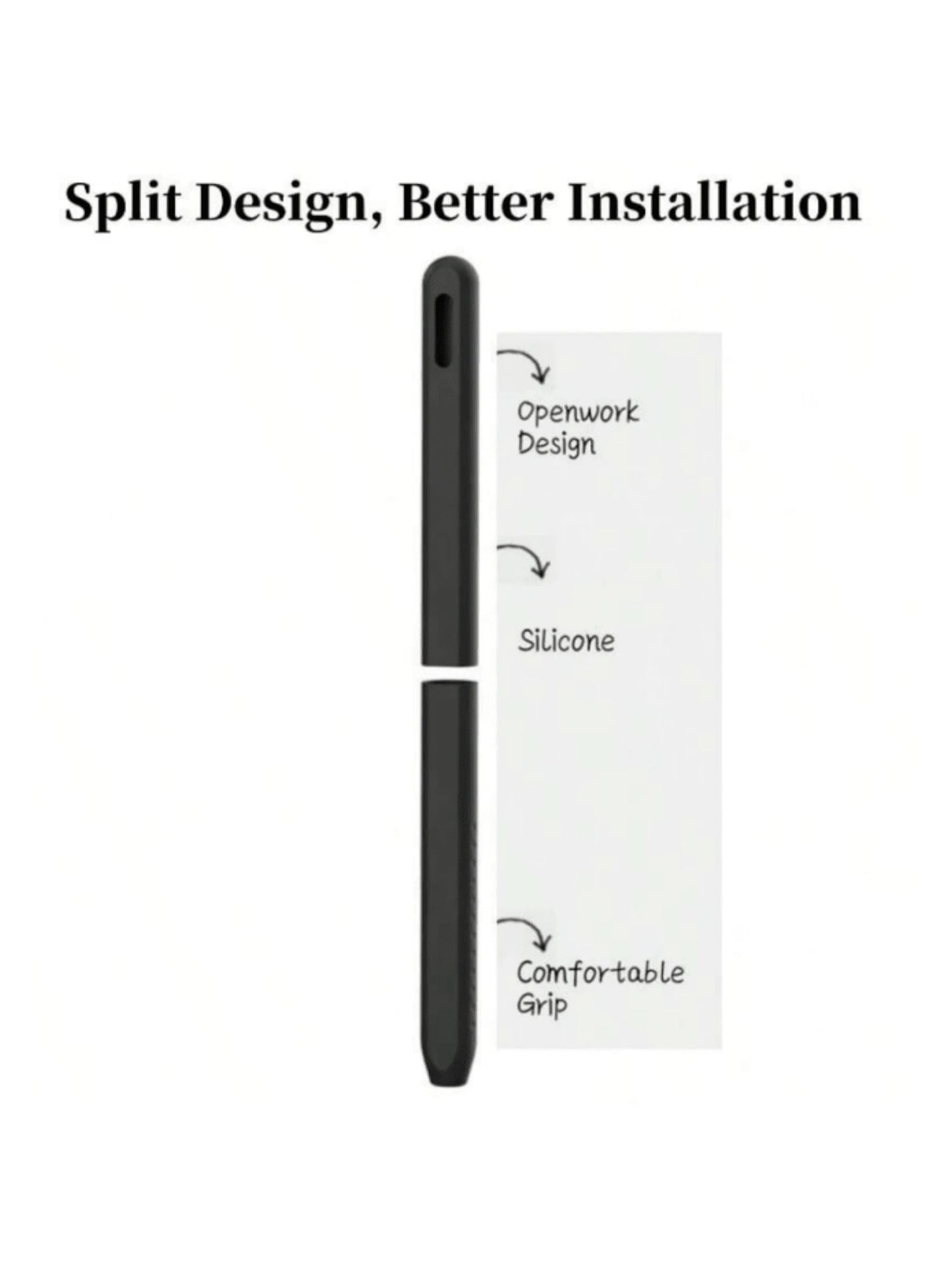 Compatible With Apple Pencil Pro & 2nd Generation Pencil, 2-Section Silicone Protective Sleeve