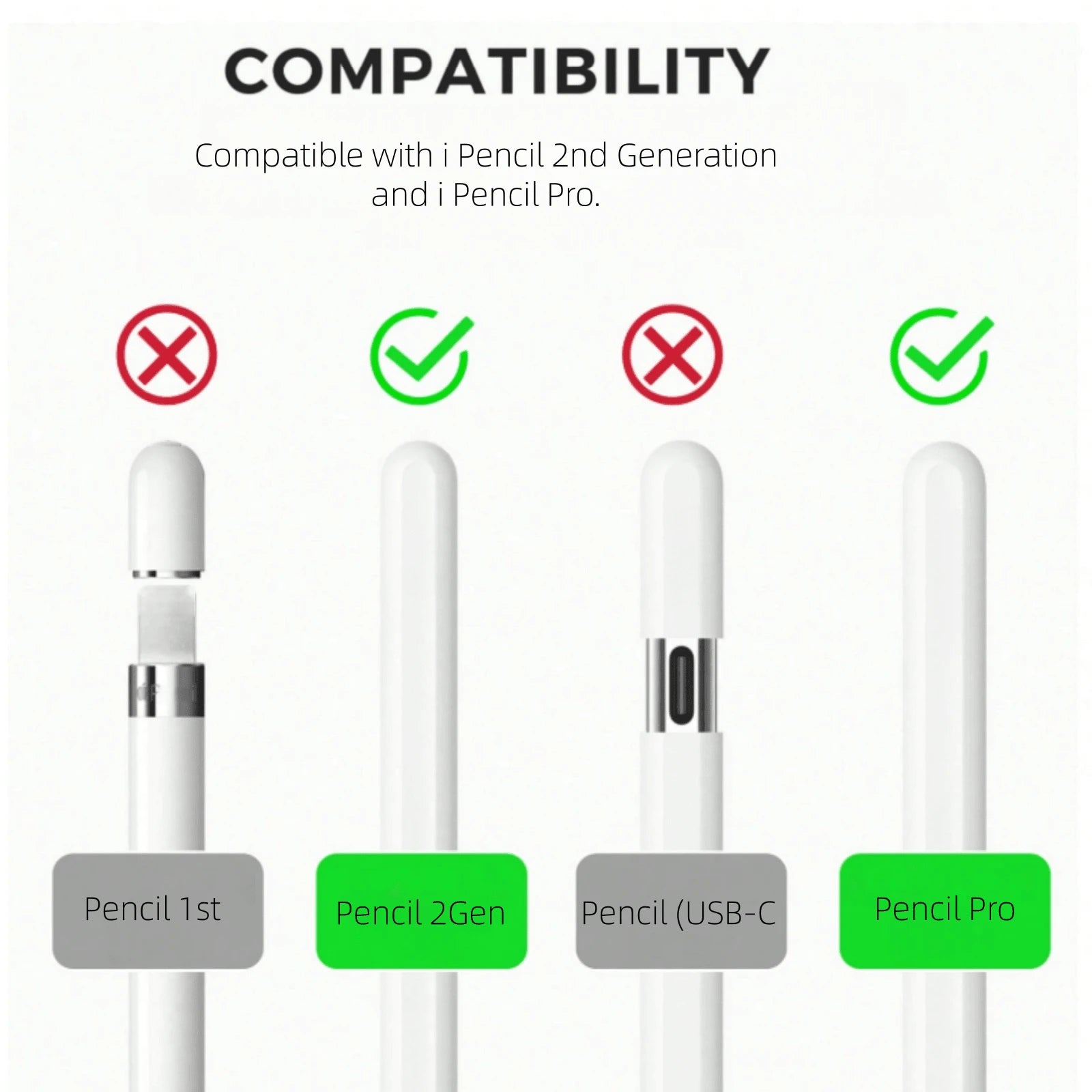 Compatible With Apple Pencil Pro & 2nd Generation Pencil, 2-Section Silicone Protective Sleeve