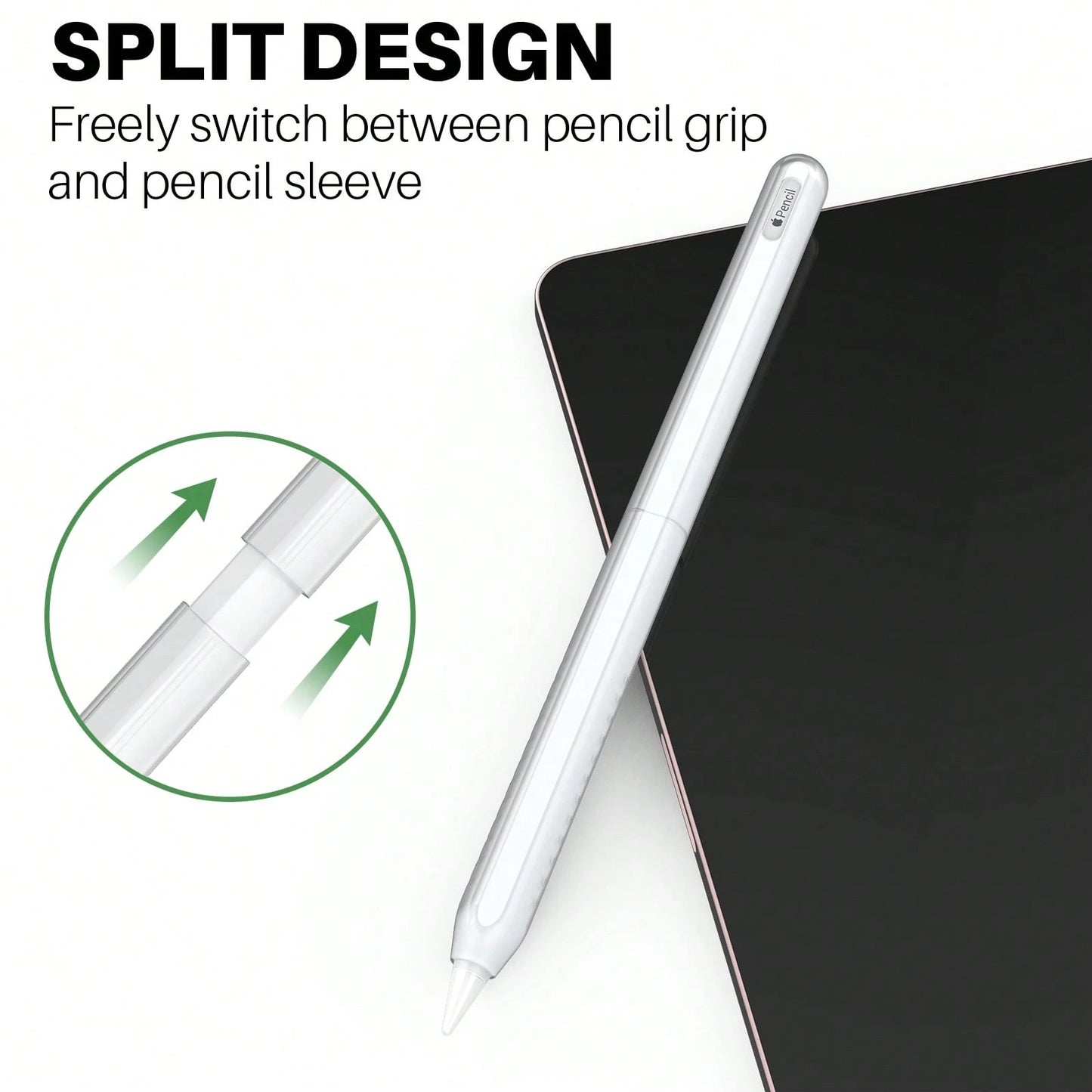 Compatible With Apple Pencil Pro & 2nd Generation Pencil, 2-Section Silicone Protective Sleeve