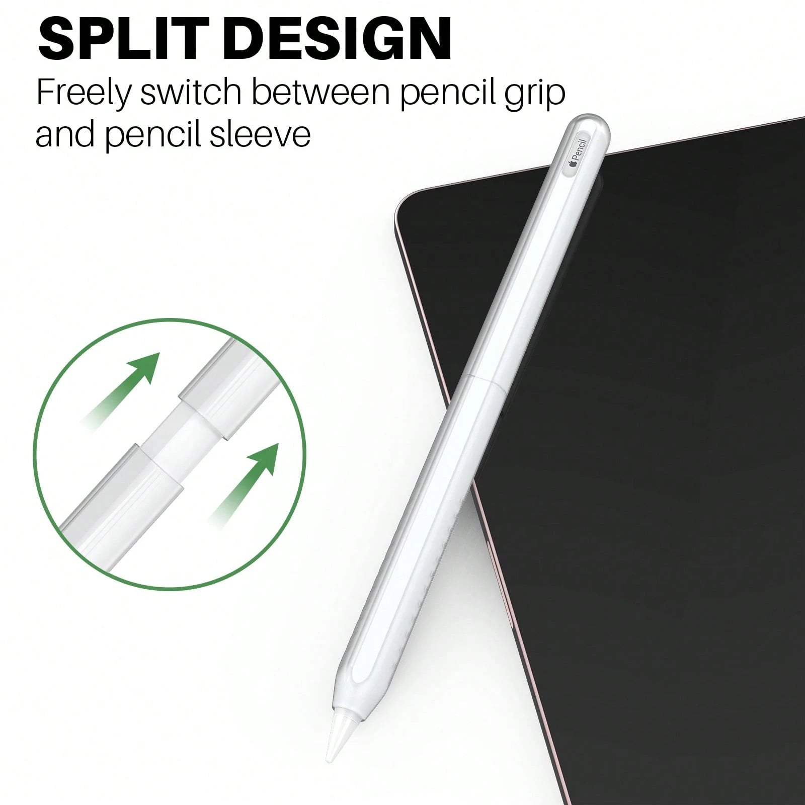 Compatible With Apple Pencil Pro & 2nd Generation Pencil, 2-Section Silicone Protective Sleeve