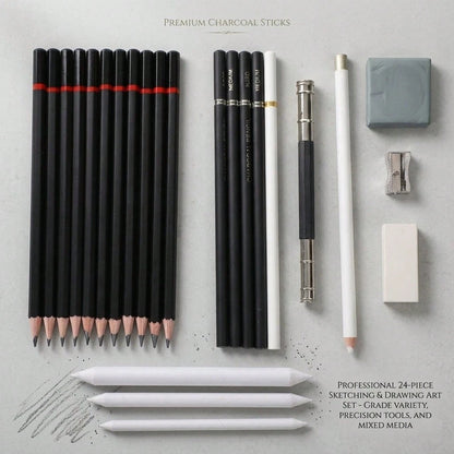 Complete Set Of 23/30 Artist Sketch Sets- A Painting Supplies Set That Integrates Professional Pencils And Accessories- The Perfect Art Gift For Adults, Beginners, And Creative Professionals