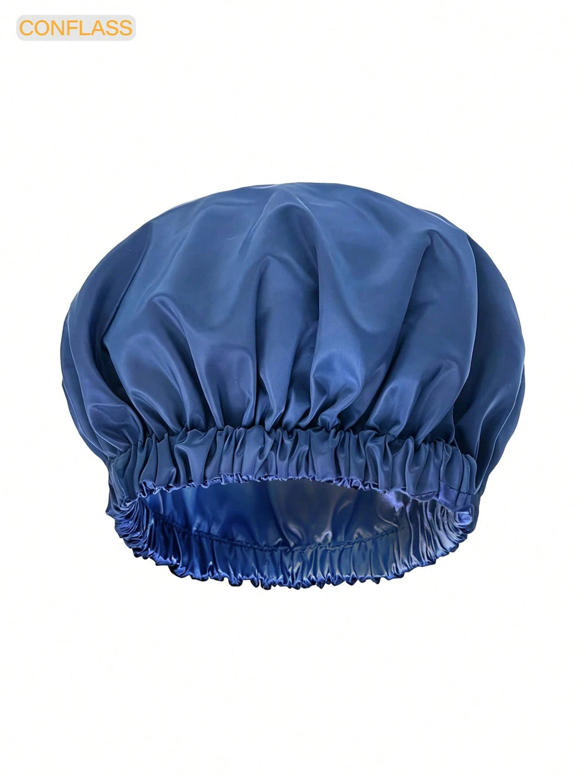 CONFLASS 1pc Satin Waterproof Shower Cap Hair Care Cap Solid Color Bohemian Style Shower Cap For Daily Use In Spring Summer Autumn Winter