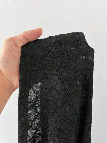 Coolane Women's All-Season Concert Rave Festival Going Out Rave Lace Black Skirt