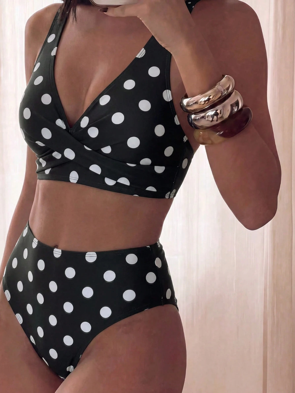 Costavie 2026 Spring/Summer Fashionable Sexy & Slimming Blue Polka Dot Bikini Swimwear, Ideal For Beach Vacation
