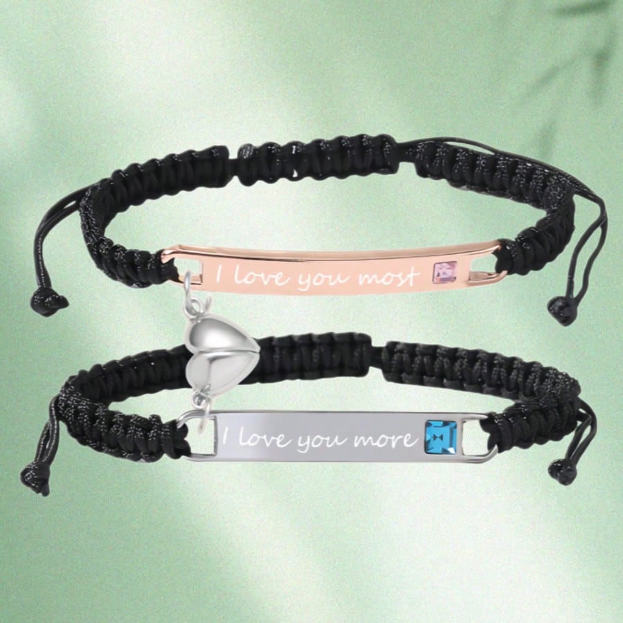 Couple Matching Bracelets, Best Friend Friendship Relationship Bracelet, Adjustable Stretch Bracelets Jewelry For Him And Her