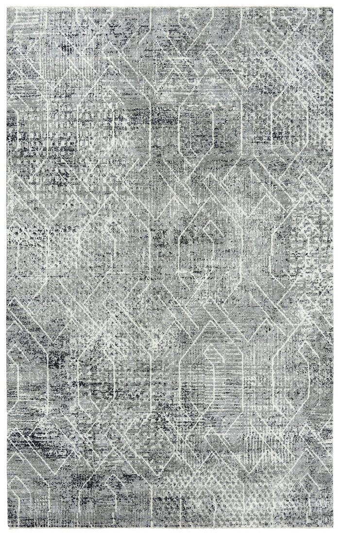 Rizzy Home Area Rugs Couture Area Rugs CUT111 Black in 5 Sizes 80%Wool-20%Visc By RizzyHome