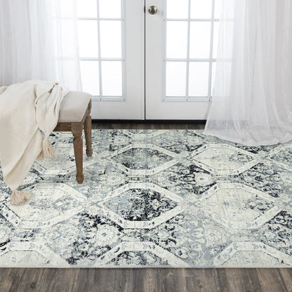 Rizzy Home Area Rugs Couture Area Rugs CUT112 Grey in 5 Sizes 80%Wool-20%Visc By RizzyHome