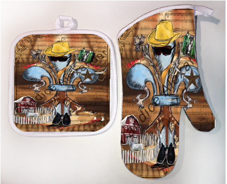 Pot Holder & Oven Mitt Set