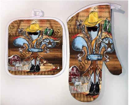 Pot Holder & Oven Mitt Set