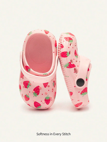 Cozy Pixies 1 Pair Kids Cartoon Animal Print Fashionable Infant Toddler Strawberry Pattern Breathable Beach Sandals Cute Shoes