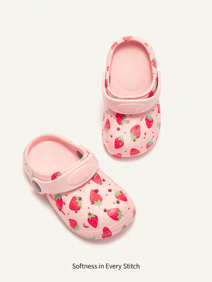 Cozy Pixies 1 Pair Kids Cartoon Animal Print Fashionable Infant Toddler Strawberry Pattern Breathable Beach Sandals Cute Shoes