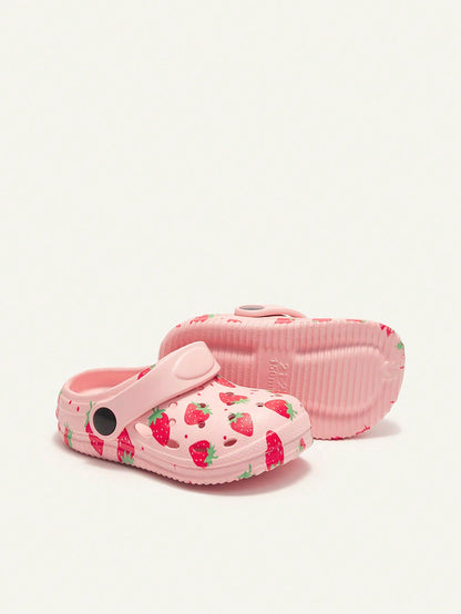 Cozy Pixies 1 Pair Kids Cartoon Animal Print Fashionable Infant Toddler Strawberry Pattern Breathable Beach Sandals Cute Shoes
