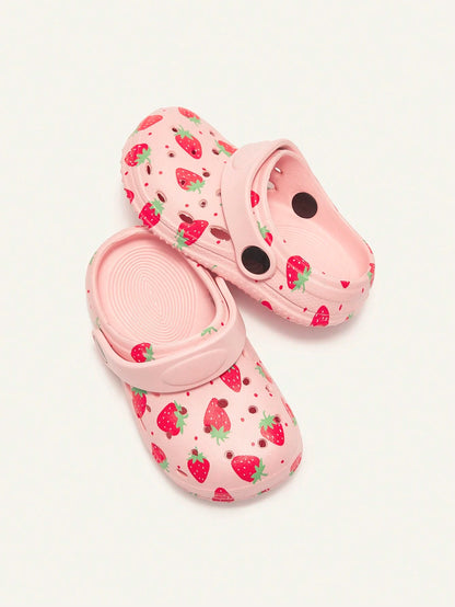 Cozy Pixies 1 Pair Kids Cartoon Animal Print Fashionable Infant Toddler Strawberry Pattern Breathable Beach Sandals Cute Shoes