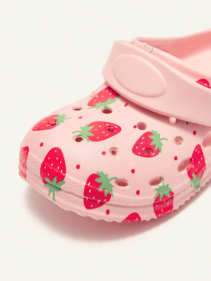 Cozy Pixies 1 Pair Kids Cartoon Animal Print Fashionable Infant Toddler Strawberry Pattern Breathable Beach Sandals Cute Shoes