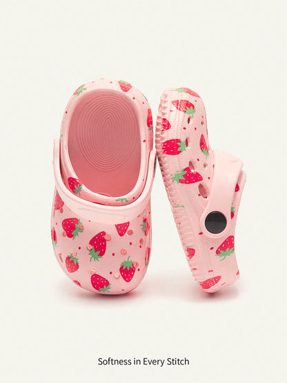 Cozy Pixies 1 Pair Kids Cartoon Animal Print Fashionable Infant Toddler Strawberry Pattern Breathable Beach Sandals Cute Shoes