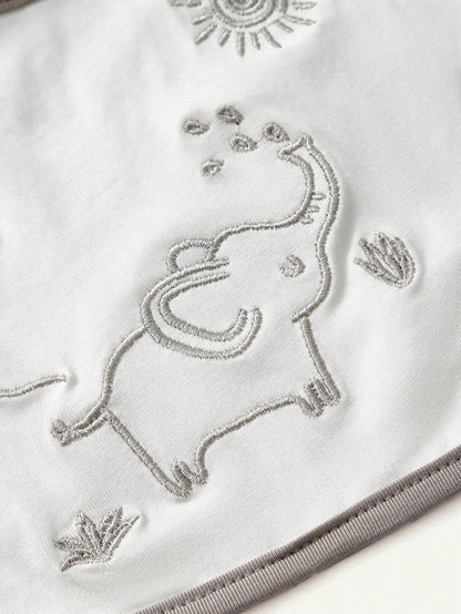 Cozy Pixies Cozy Cub 3-Pack, Baby Bib (Grey Elephant Pattern, Multifunctional Feeding Bib)