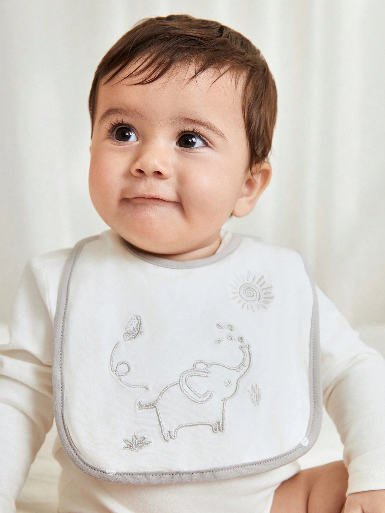 Cozy Pixies Cozy Cub 3-Pack, Baby Bib (Grey Elephant Pattern, Multifunctional Feeding Bib)