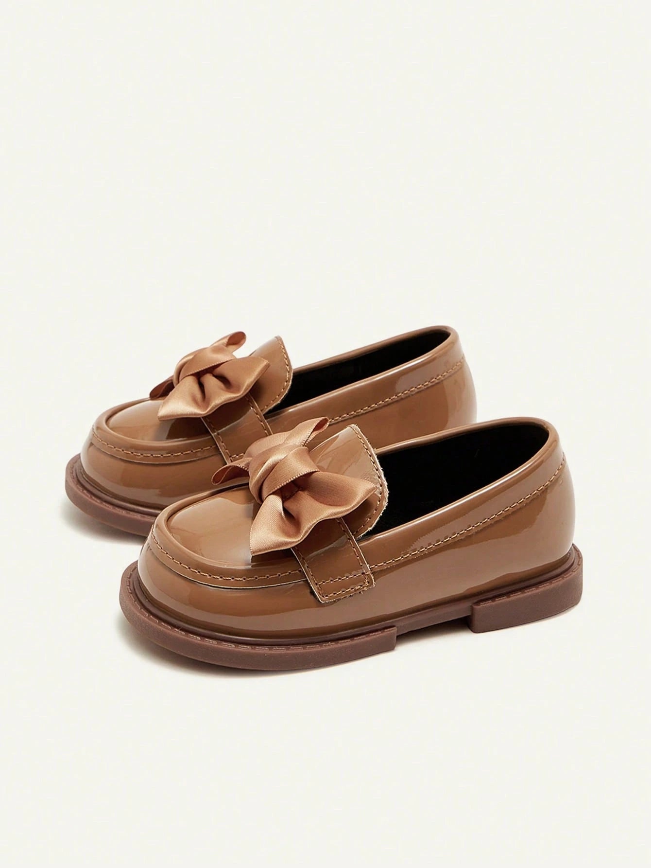 Cozy Pixies Cute & Comfortable Black Leather Flat Shoes With Bowknot Decoration For Baby Girls In College Style Party