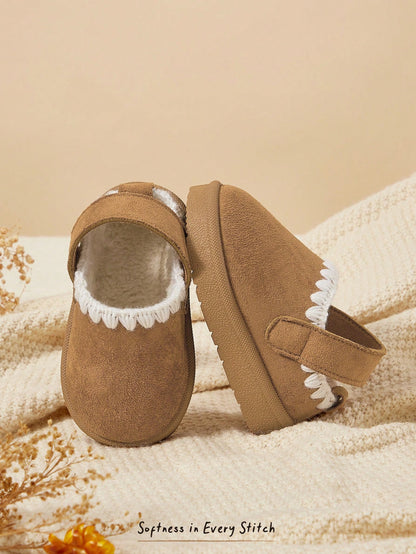 Cozy Pixies Girls Camel Lace Winter Warm Fur Slippers| Fashion Versatile Comfortable Lightweight| Easy-On Casual Style| Indoor Outdoor Home Wear