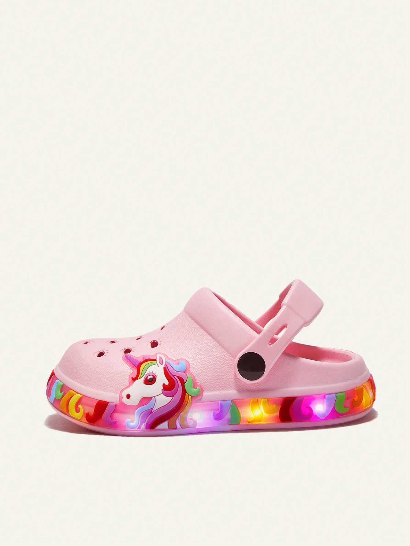Cozy Pixies Girls' Lightweight Fashionable Pink Cartoon Cute Casual Breathable Sandals, Suitable For Summer