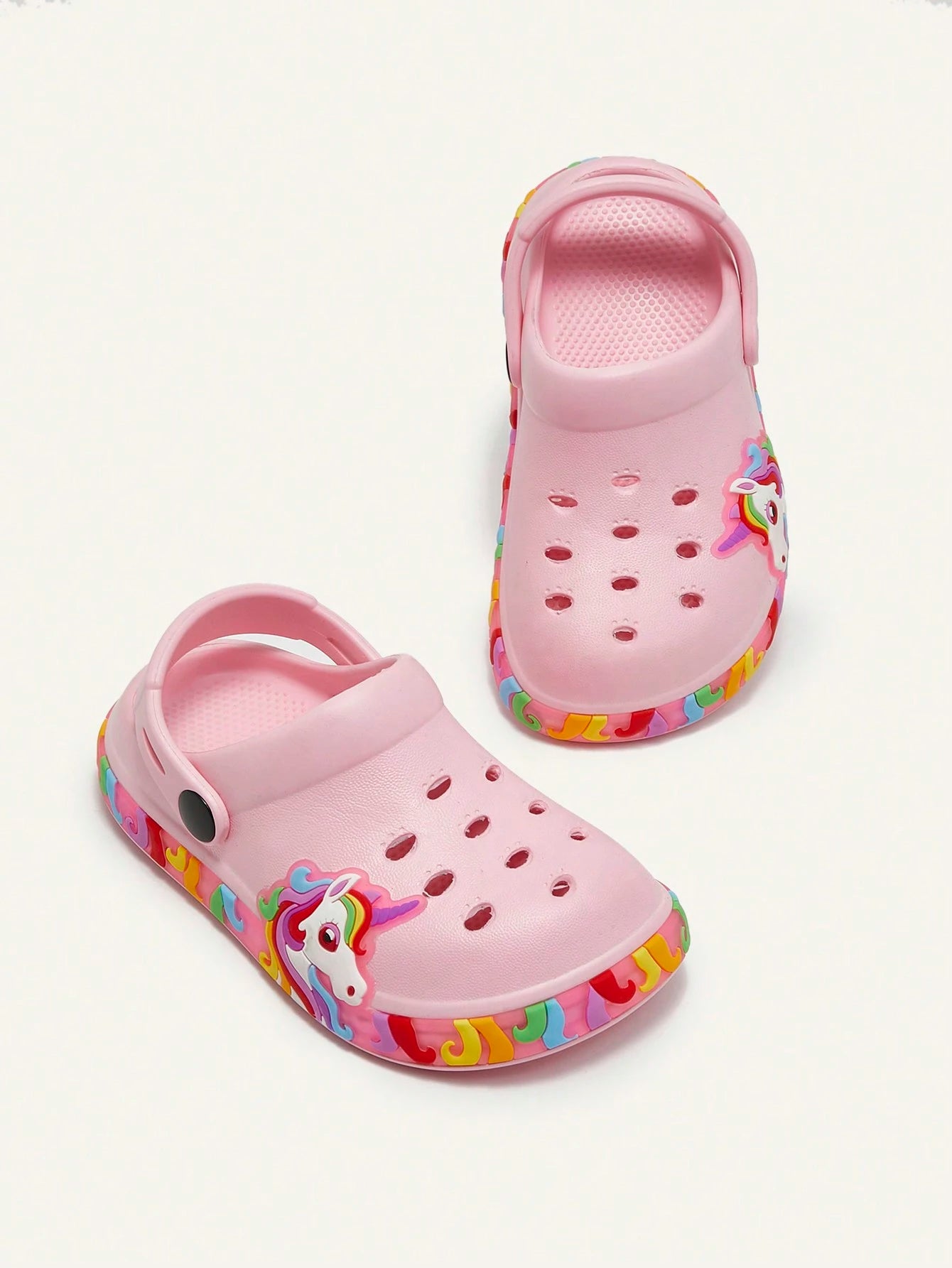 Cozy Pixies Girls' Lightweight Fashionable Pink Cartoon Cute Casual Breathable Sandals, Suitable For Summer