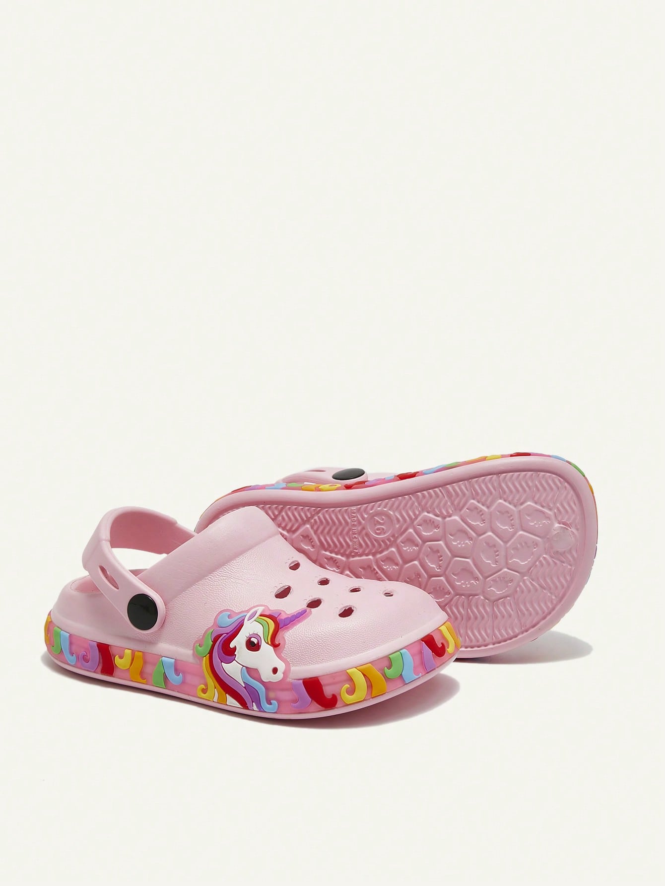 Cozy Pixies Girls' Lightweight Fashionable Pink Cartoon Cute Casual Breathable Sandals, Suitable For Summer