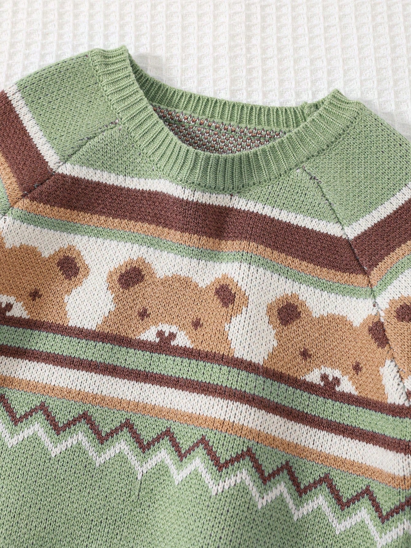 Cozy Pixies Newborn Baby Boy Casual Versatile Colorful Bear Pattern Soft & Comfortable Sweater,In Fall/Winter
