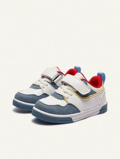 Cozy Pixies Spring/Summer, Fashionable And Versatile, Fun And Cute, Contrasting Colors,Boys' Soft-Soled Flat-Soled Baby Sneakers, College-Style Basic