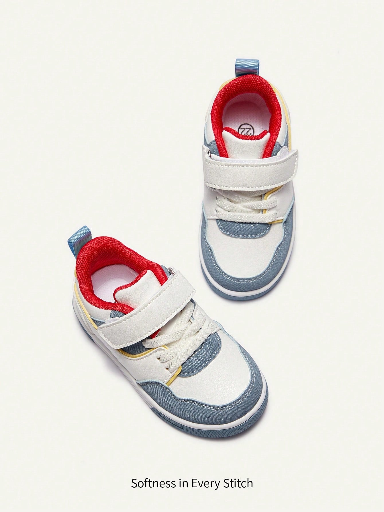 Cozy Pixies Spring/Summer, Fashionable And Versatile, Fun And Cute, Contrasting Colors,Boys' Soft-Soled Flat-Soled Baby Sneakers, College-Style Basic