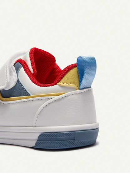 Cozy Pixies Spring/Summer, Fashionable And Versatile, Fun And Cute, Contrasting Colors,Boys' Soft-Soled Flat-Soled Baby Sneakers, College-Style Basic