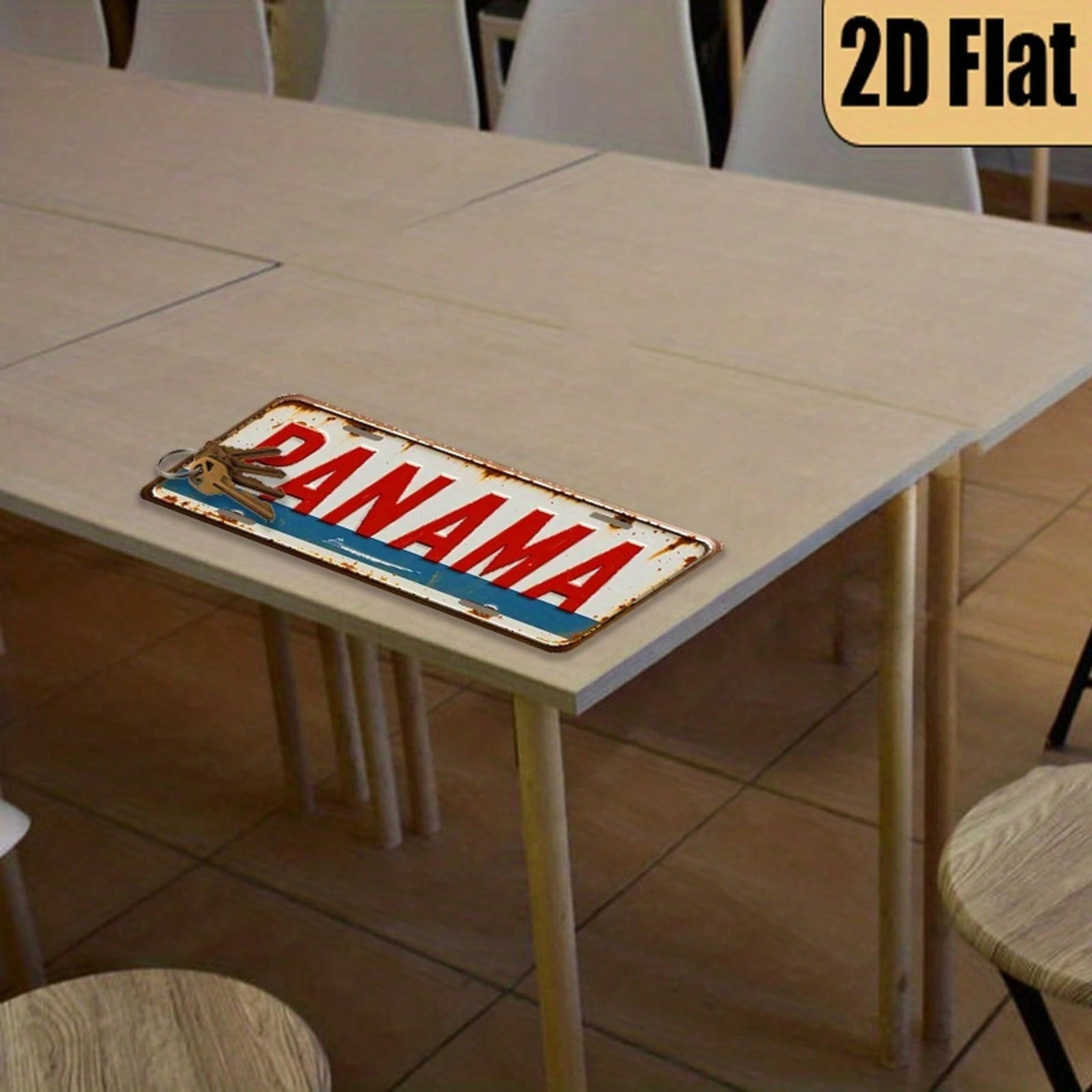 CP1 Piece, 2D FLAT, For Decoration Only, Vintage-Style Aluminum License Plate With "Panama" Theme, Decorative License Plate, Vintage Aluminum License Plate, Home, Holiday Decoration Ornament, (6 Inche