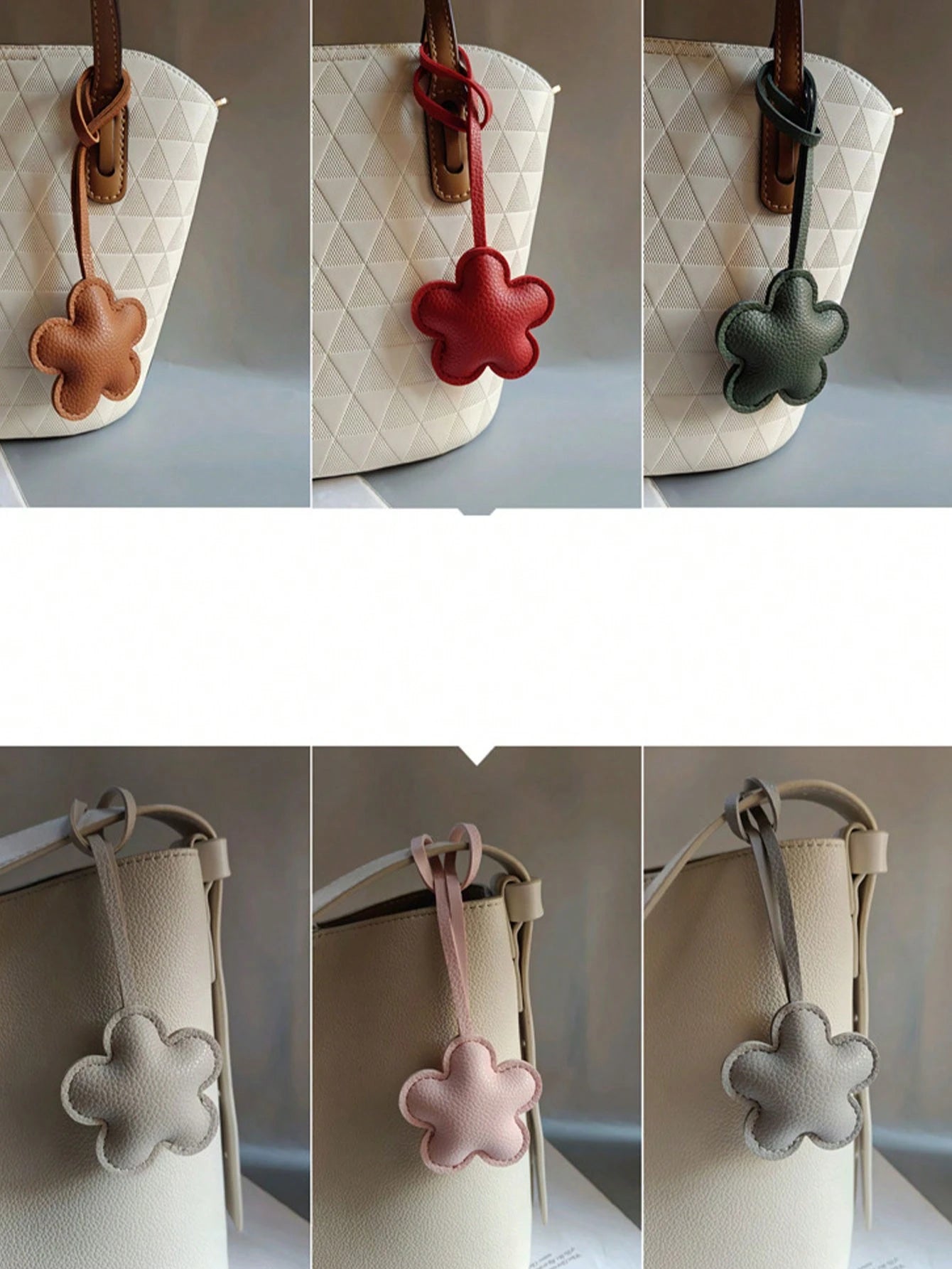 Creative Leather Heart Flower Hand Rope Pendant Exquisite PU Pendant Small Gifts Clothing Accessories Bag Pendant Winter Gifts For Women