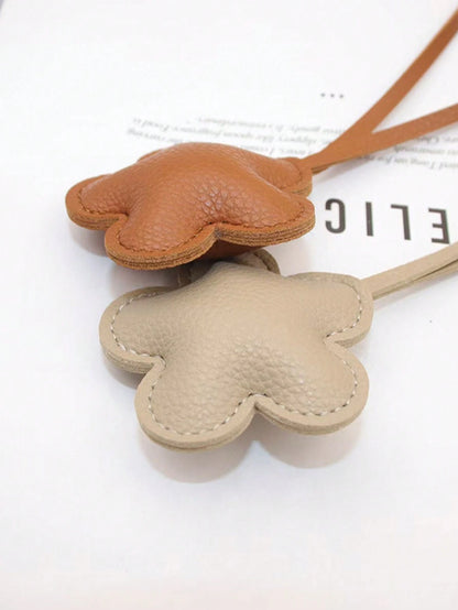Creative Leather Heart Flower Hand Rope Pendant Exquisite PU Pendant Small Gifts Clothing Accessories Bag Pendant Winter Gifts For Women