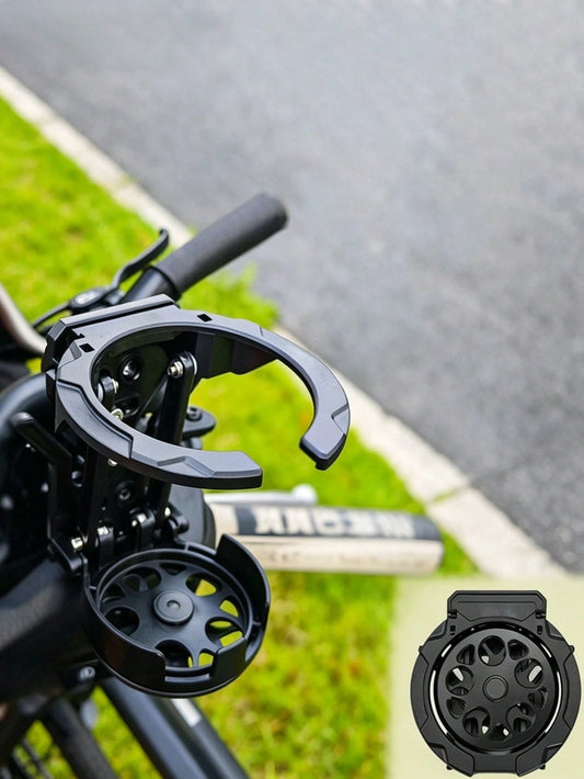 Creative Rotating Motorcycle Cup Holder, 360° Rotating Foldable Bicycle Water Bottle Holder, Universal Rail-Style Water Bottle Rack, Cycling Beverage Storage Rack