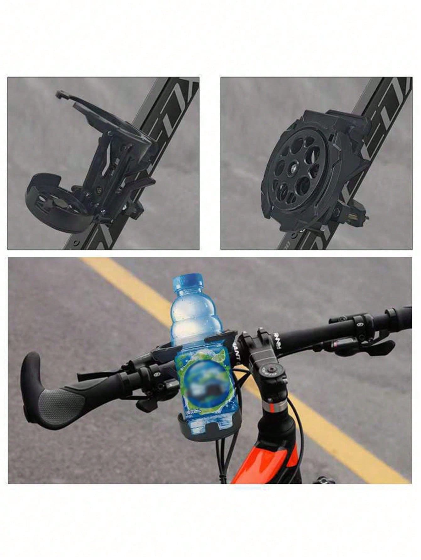 Creative Rotating Motorcycle Cup Holder, 360° Rotating Foldable Bicycle Water Bottle Holder, Universal Rail-Style Water Bottle Rack, Cycling Beverage Storage Rack