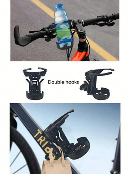 Creative Rotating Motorcycle Cup Holder, 360° Rotating Foldable Bicycle Water Bottle Holder, Universal Rail-Style Water Bottle Rack, Cycling Beverage Storage Rack