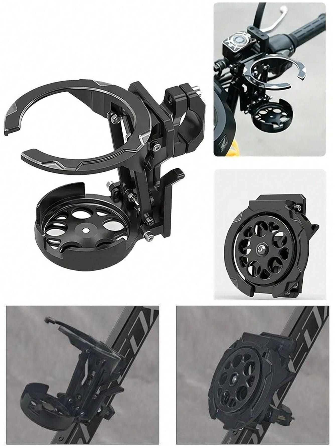 Creative Rotating Motorcycle Cup Holder, 360° Rotating Foldable Bicycle Water Bottle Holder, Universal Rail-Style Water Bottle Rack, Cycling Beverage Storage Rack