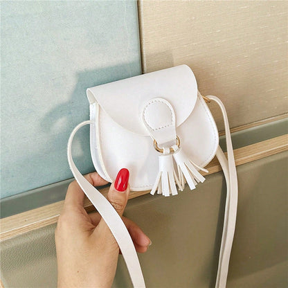 Crossbody Bag For Women Mini Saddle Shoulder Purse Ladies PU Cross Body Tassel Handbag For Casual Streewear