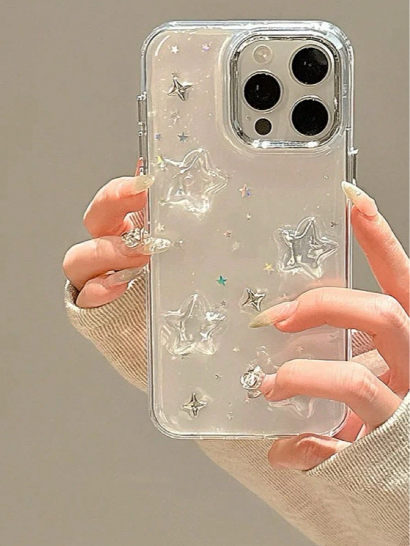 Crystal Cloud Phone Case Compatible With 14 Pro Max, 12 Pro, 13, 11, 8 Plus, 7 Plus, Protective Shockproof Soft Slim TPU Back Cover Skin, Jewelry Style Clear Phone Shell Mobile Accessory, Anti-Scratch