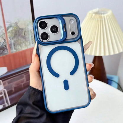 CteGlodrix Luxury Smooth Matte Hard Phone Case, Compatible With IPhone 17 Pro 11/12/13/14/15/16 Pro Max, Anti-Slip And Shockproof Protective Case, Adjustable Camera Stand, Separate Metal Buttons, Skin