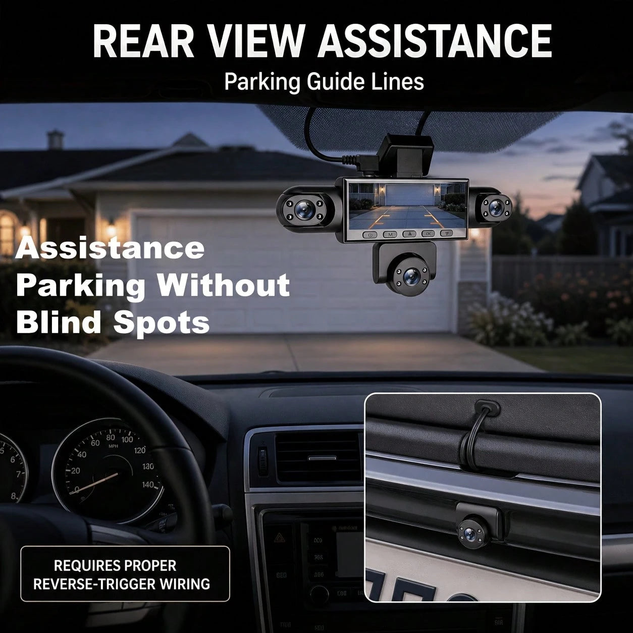 Curear 5-Lens Panoramic Car Dash Cam Front 1080P, 4 Aux 480P Cameras, G-Sensor Lock HD Display, Sturdy Modern Body, 360 Blind Spot Coverage For Daily Commuters, No Memory Card