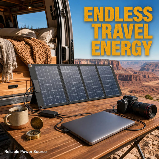 Curear All-In-One Foldable Solar Charger Panel For Portable Power Stations, Generators, Laptops & Tablets – Ideal For Outdoor Camping, RV Travel, And Garden Lighting – Durable Solar System