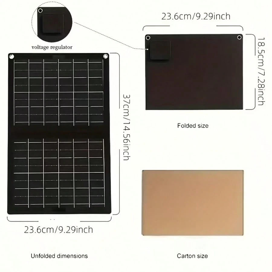 Curear All-In-One Foldable Solar Charger Panel For Portable Power Stations, Generators, Laptops & Tablets – Ideal For Outdoor Camping, RV Travel, And Garden Lighting – Durable Solar System