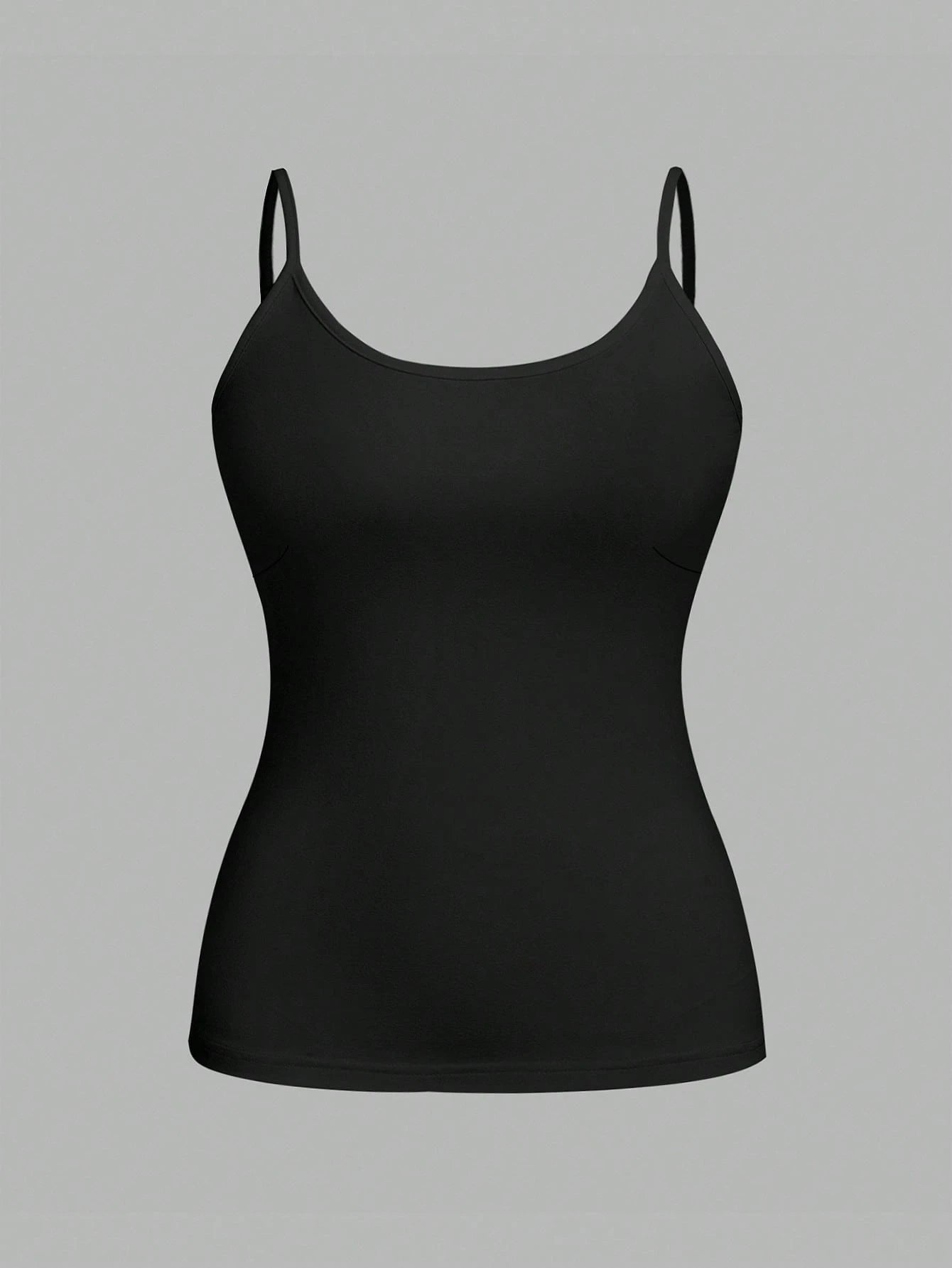 CURVE+ 4pcs/Set Plus Size Women Plain Casual Camisole/Spaghetti Strap Tank Tops,Valentine Day