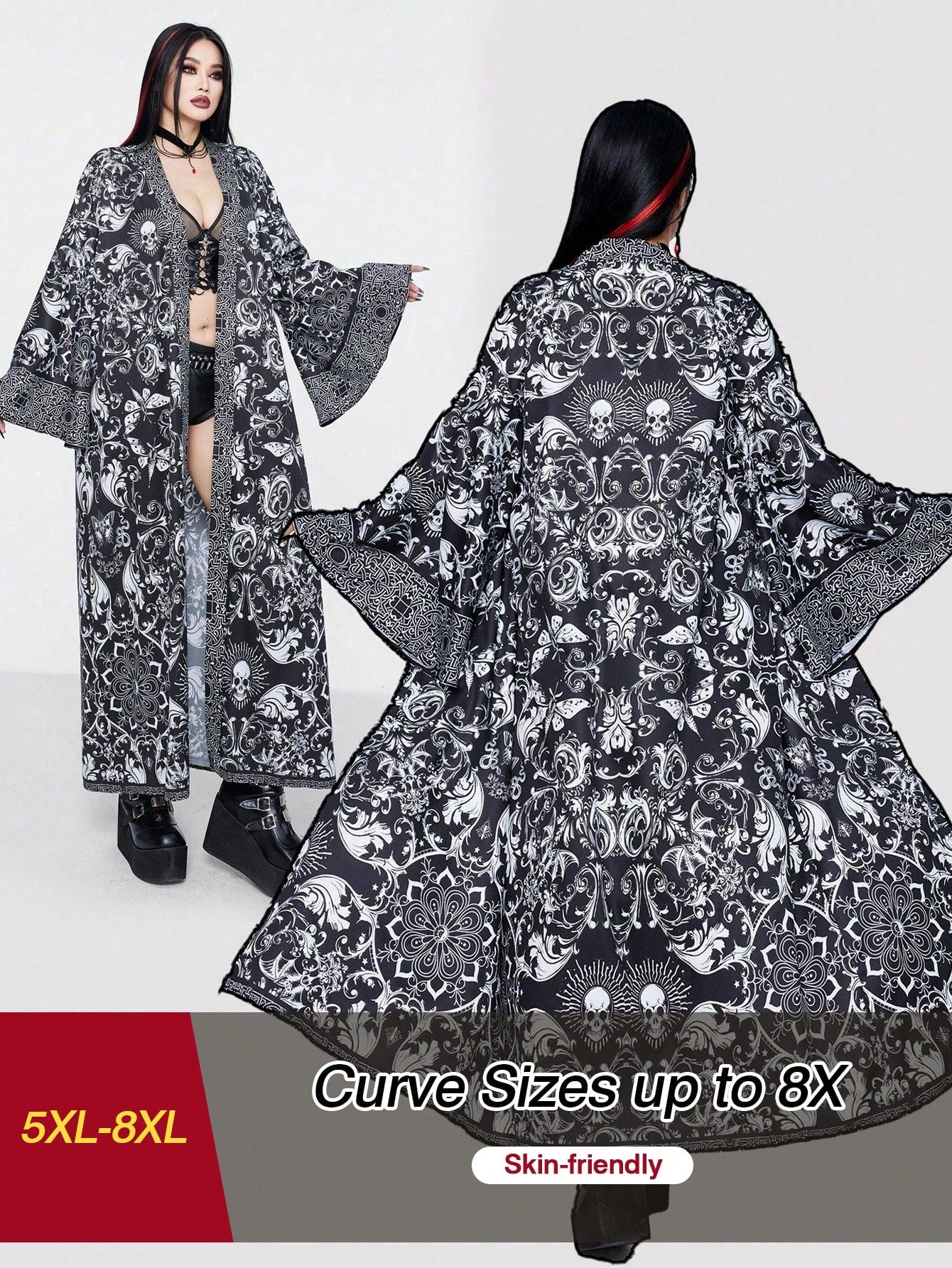 CURVE+ Plus Size Halloween Loose Long Shirt Fall