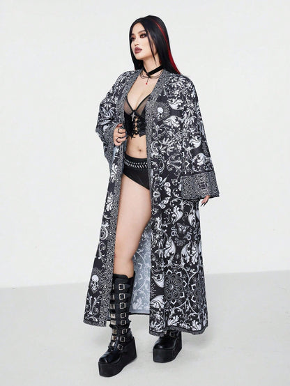 CURVE+ Plus Size Halloween Loose Long Shirt Fall