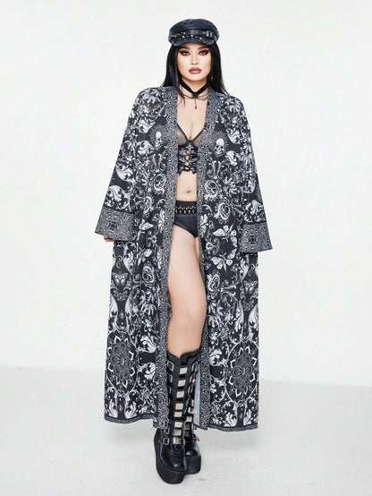 CURVE+ Plus Size Halloween Loose Long Shirt Fall