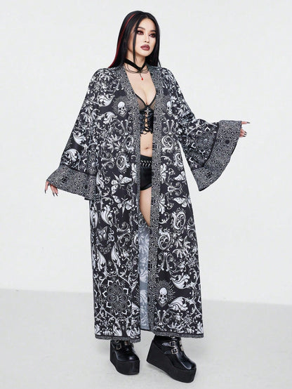 CURVE+ Plus Size Halloween Loose Long Shirt Fall
