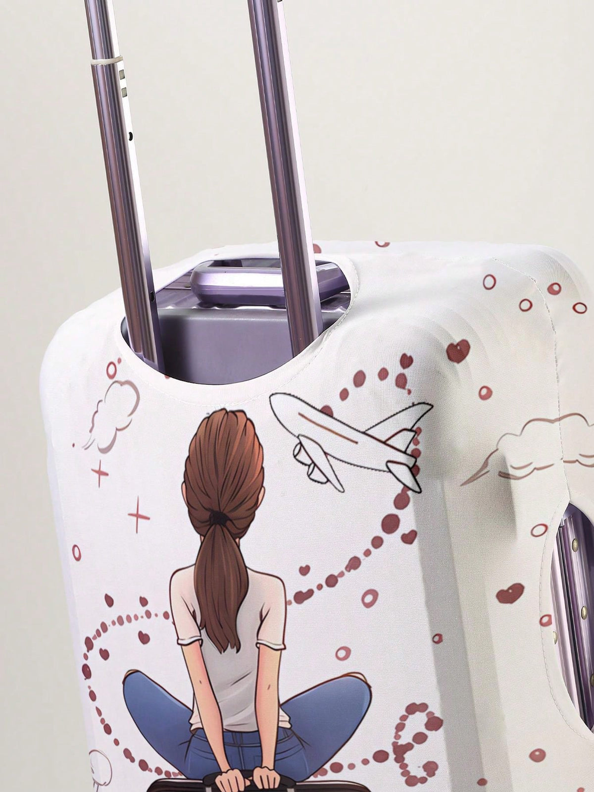 Custom 18-32" Elastic Luggage Cover, Personalized Name/ Custom Text Print, Dustproof Scratch-Resistant Travel Protector An Ideal Choice For Travel
